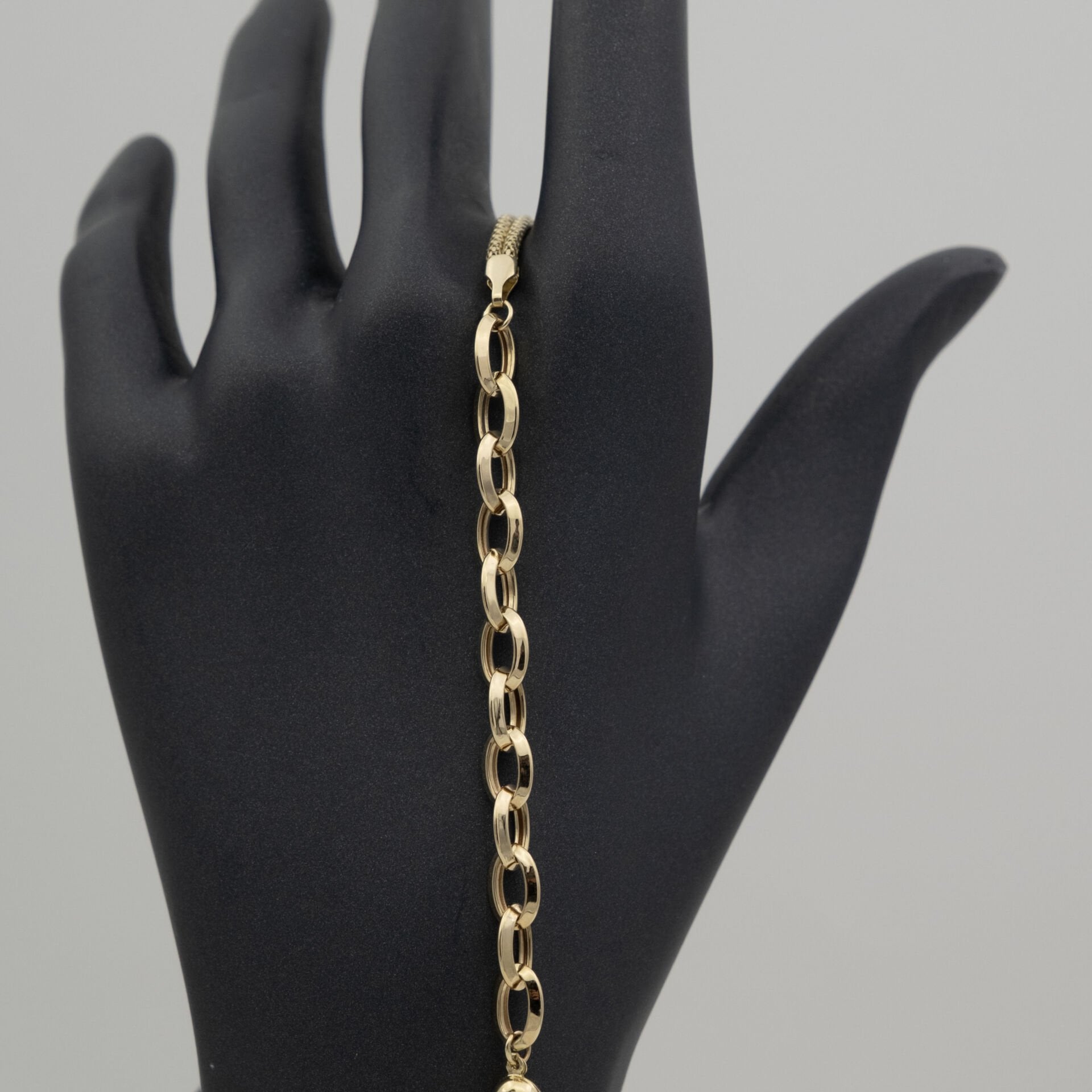 14 Ayar Zincir Detaylı Altın Bileklik