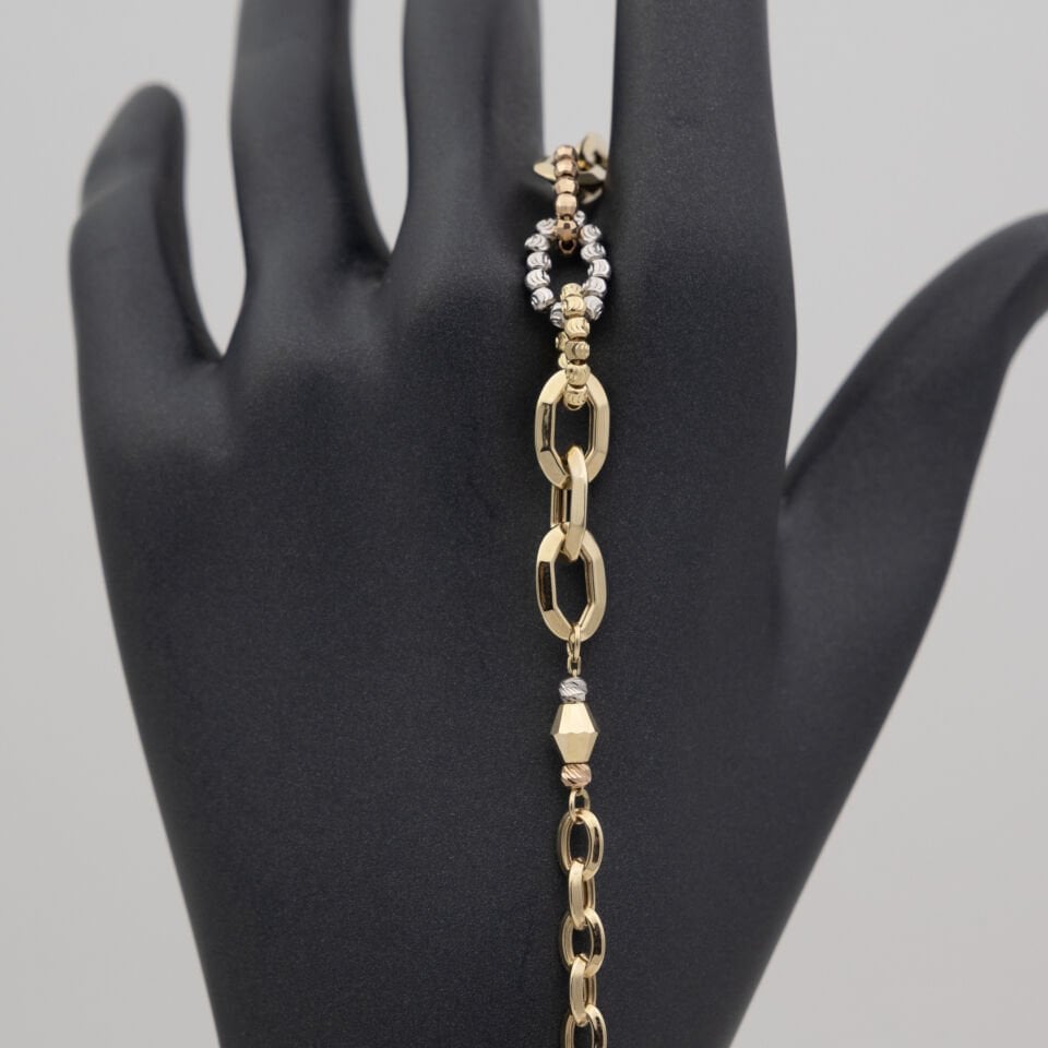 14 Ayar Dorika Sıralı Altın Bileklik