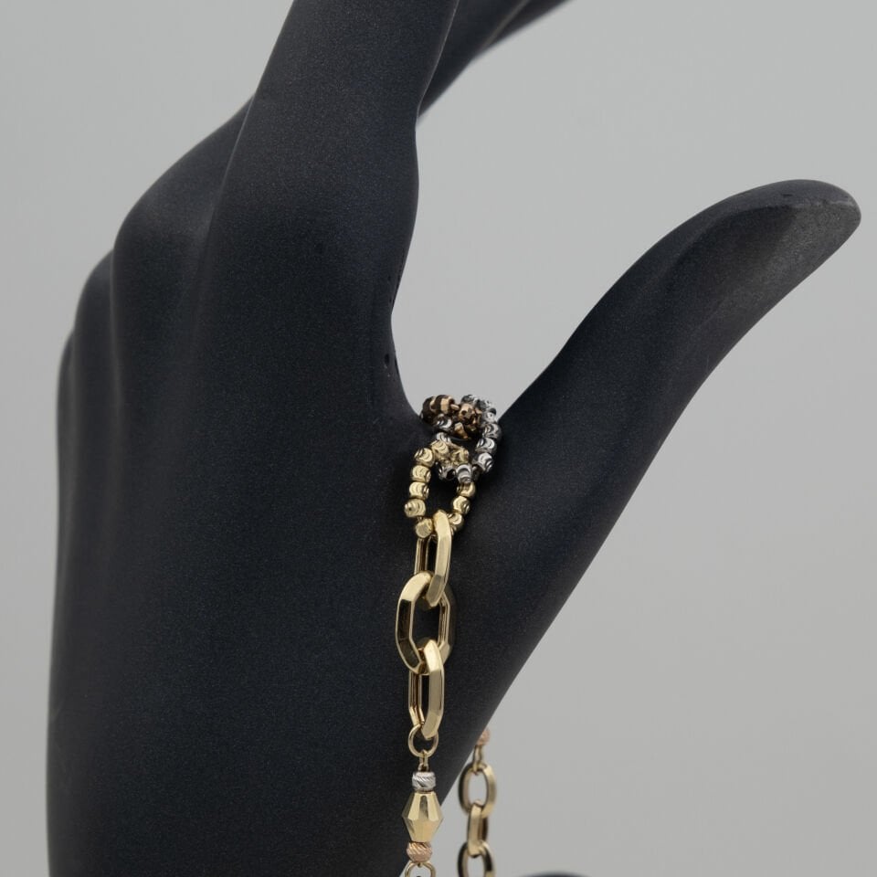 14 Ayar Dorika Sıralı Altın Bileklik