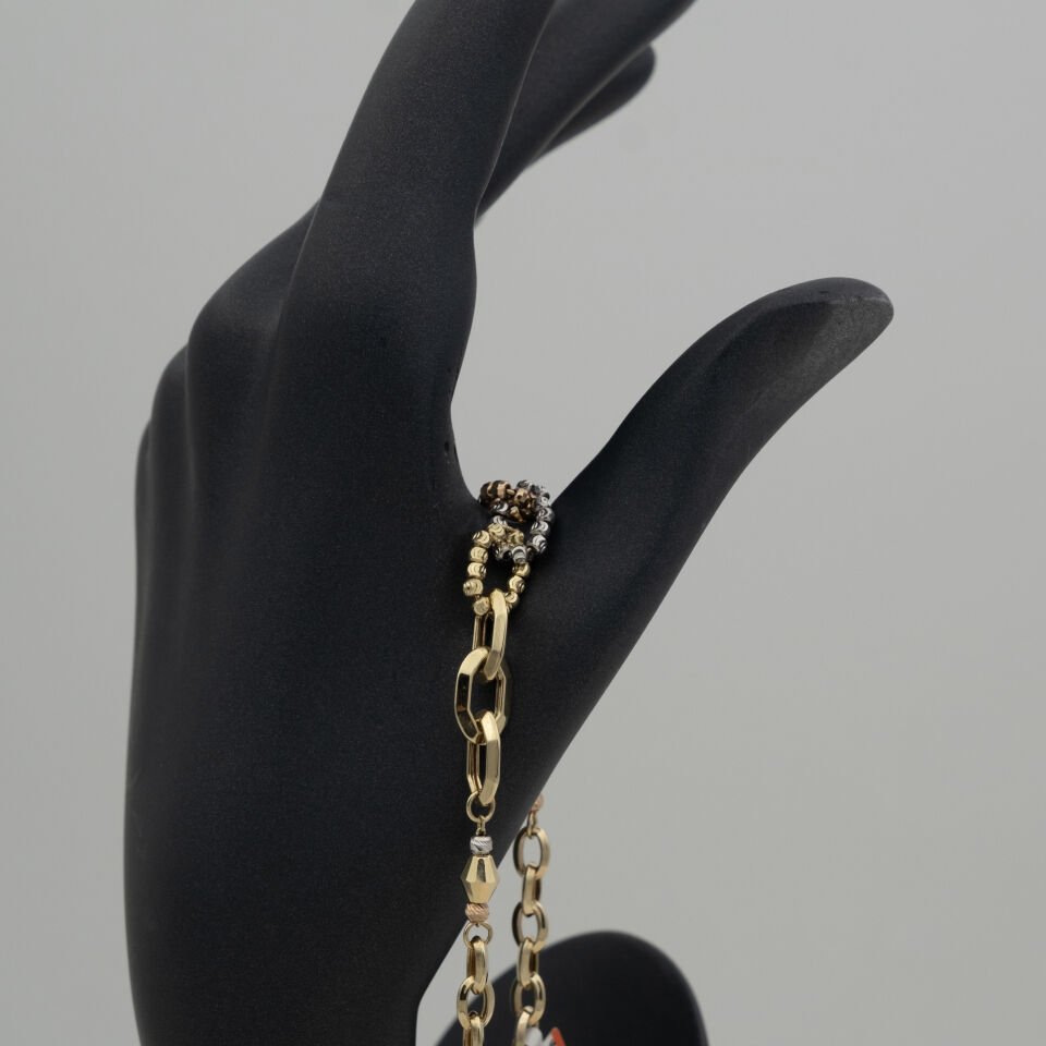 14 Ayar Dorika Sıralı Altın Bileklik