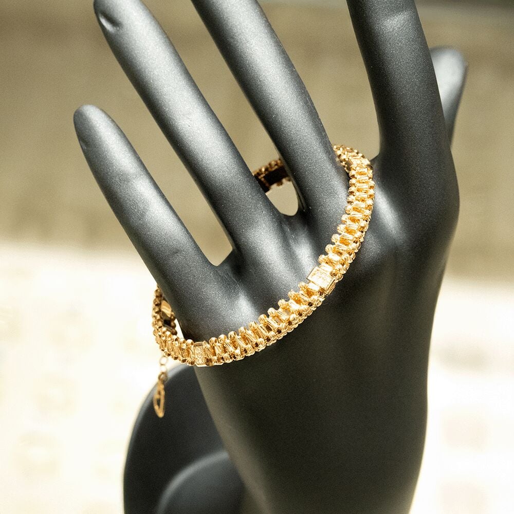 14 Ayar Dorika Detay Kelepçe Altın Bileklik