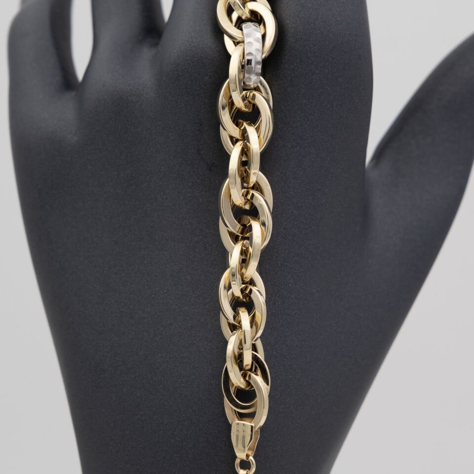 14 Ayar Sıralı Detaylı Altın Bileklik