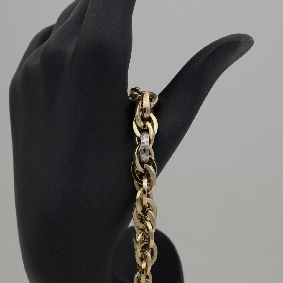 14 Ayar Sıralı Detaylı Altın Bileklik