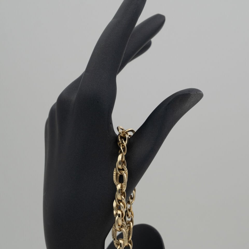 14 Ayar Parıltılı Halka Altın Bileklik