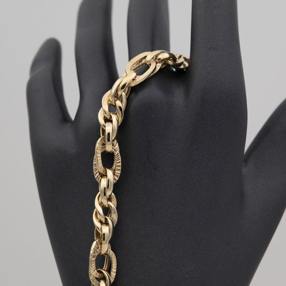 14 Ayar Parıltılı Halka Altın Bileklik