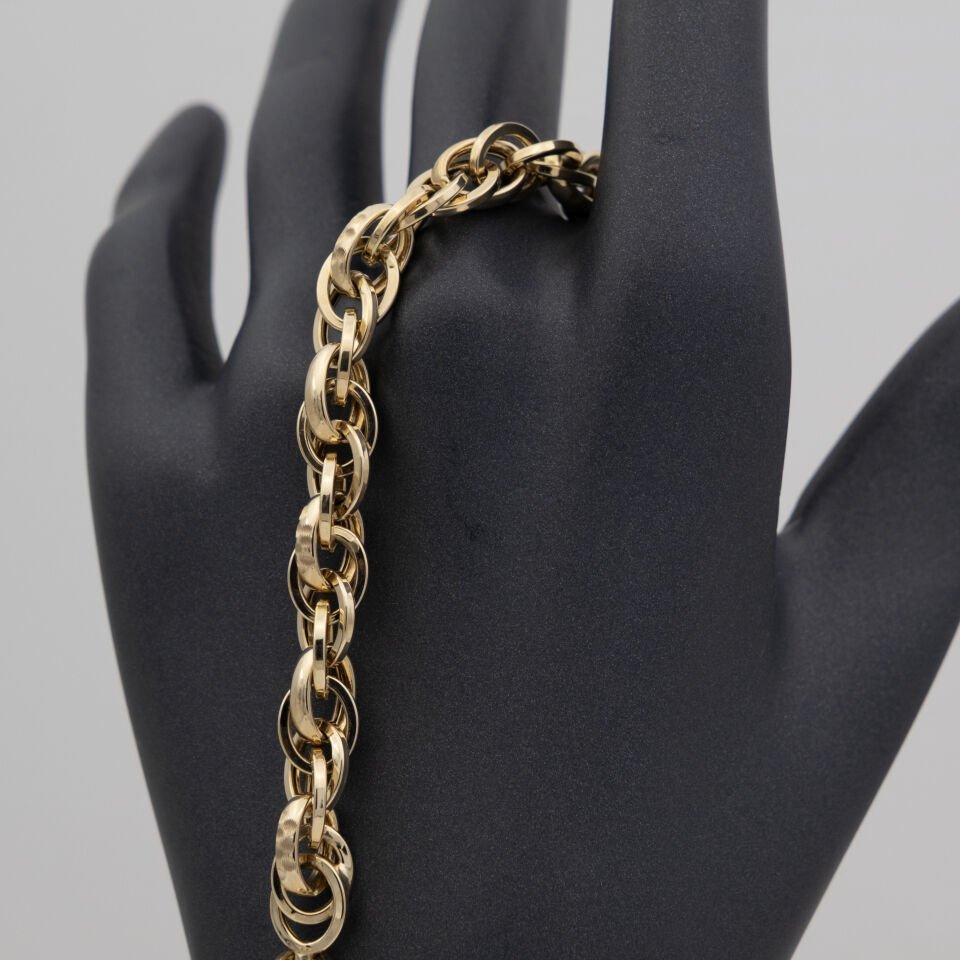 14 Ayar Sıralı Detaylı Altın Bileklik