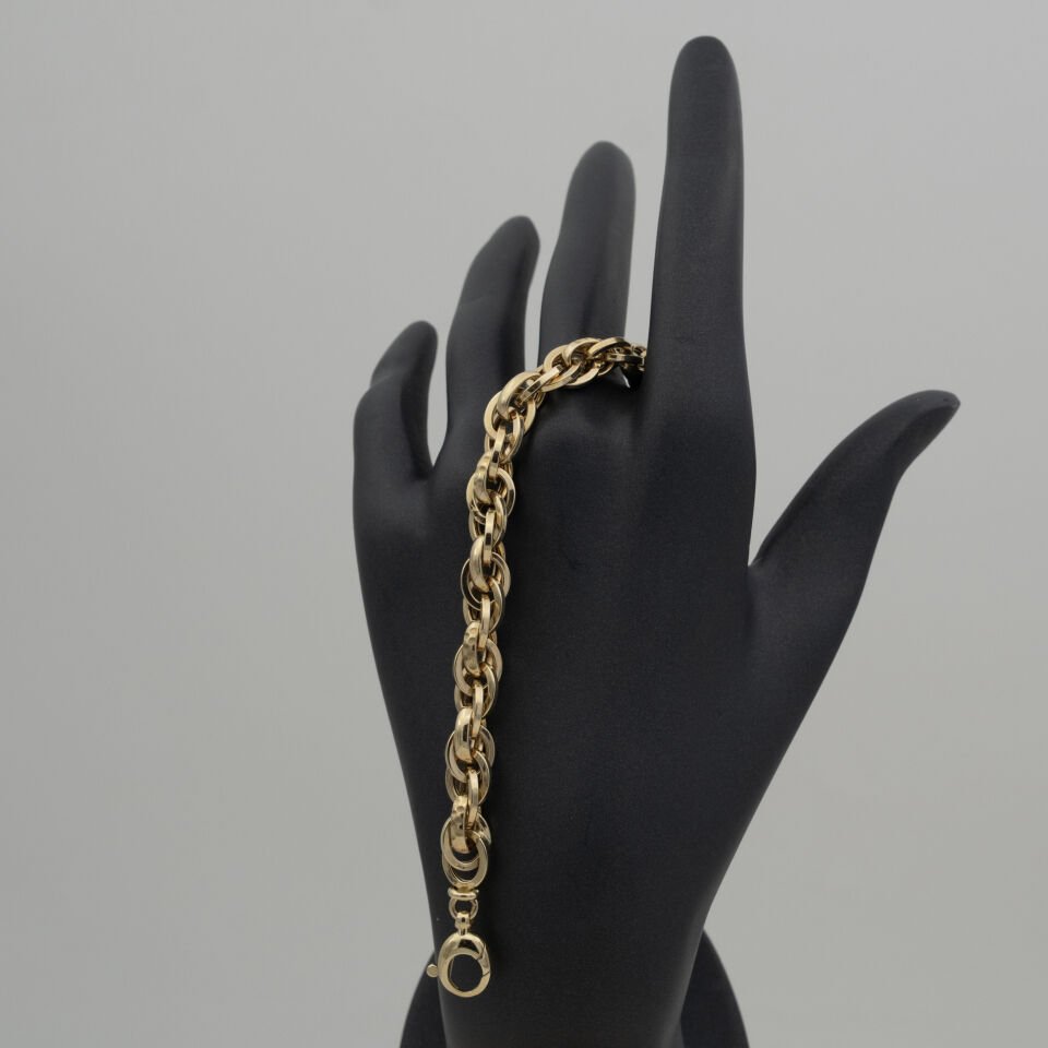 14 Ayar Sıralı Detaylı Altın Bileklik