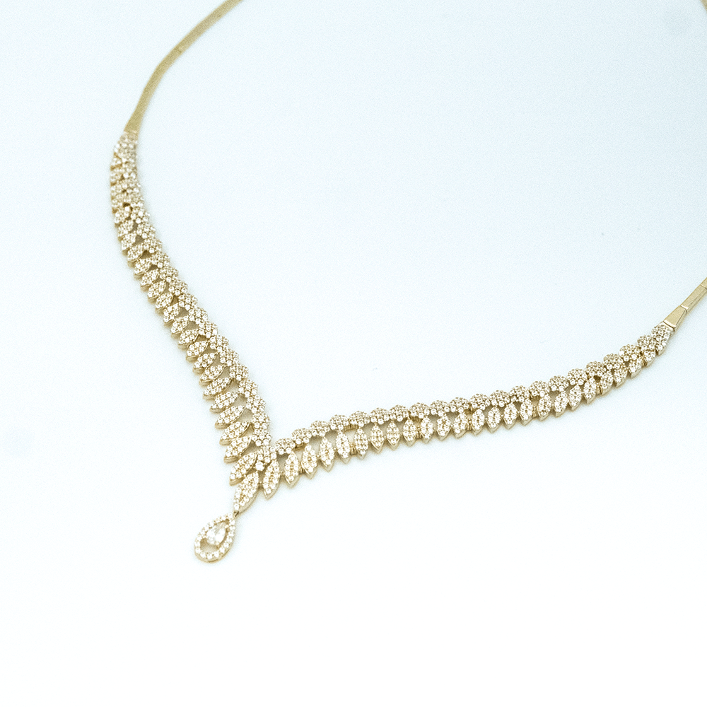 14 Ayar Parıltılı Akşam Altın Gerdanlık