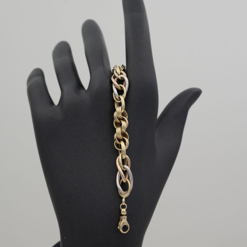 14 Ayar Parıltılı Renkli Altın Bileklik