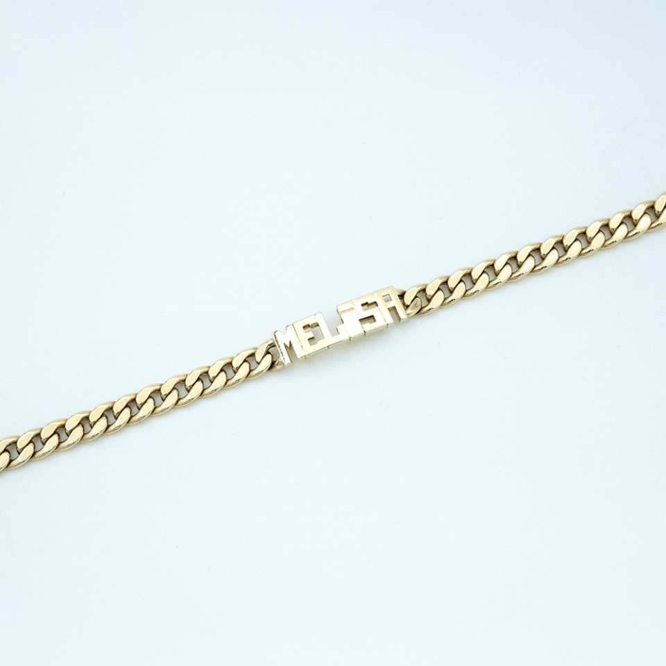 14 Ayar Melisa Yazılı Altın Bileklik