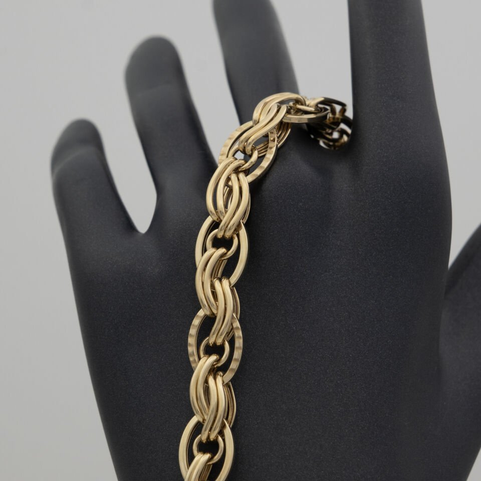 14 Ayar Çift Halka Altın Bileklik