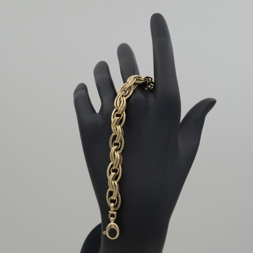 14 Ayar Çift Halka Altın Bileklik