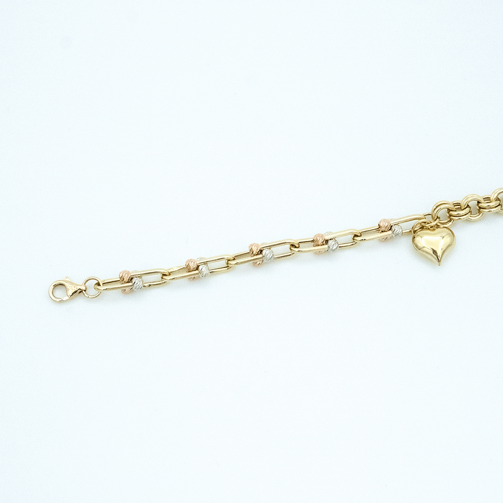 14 Ayar Kalpli Detaylı Dorikalı Altın Bileklik