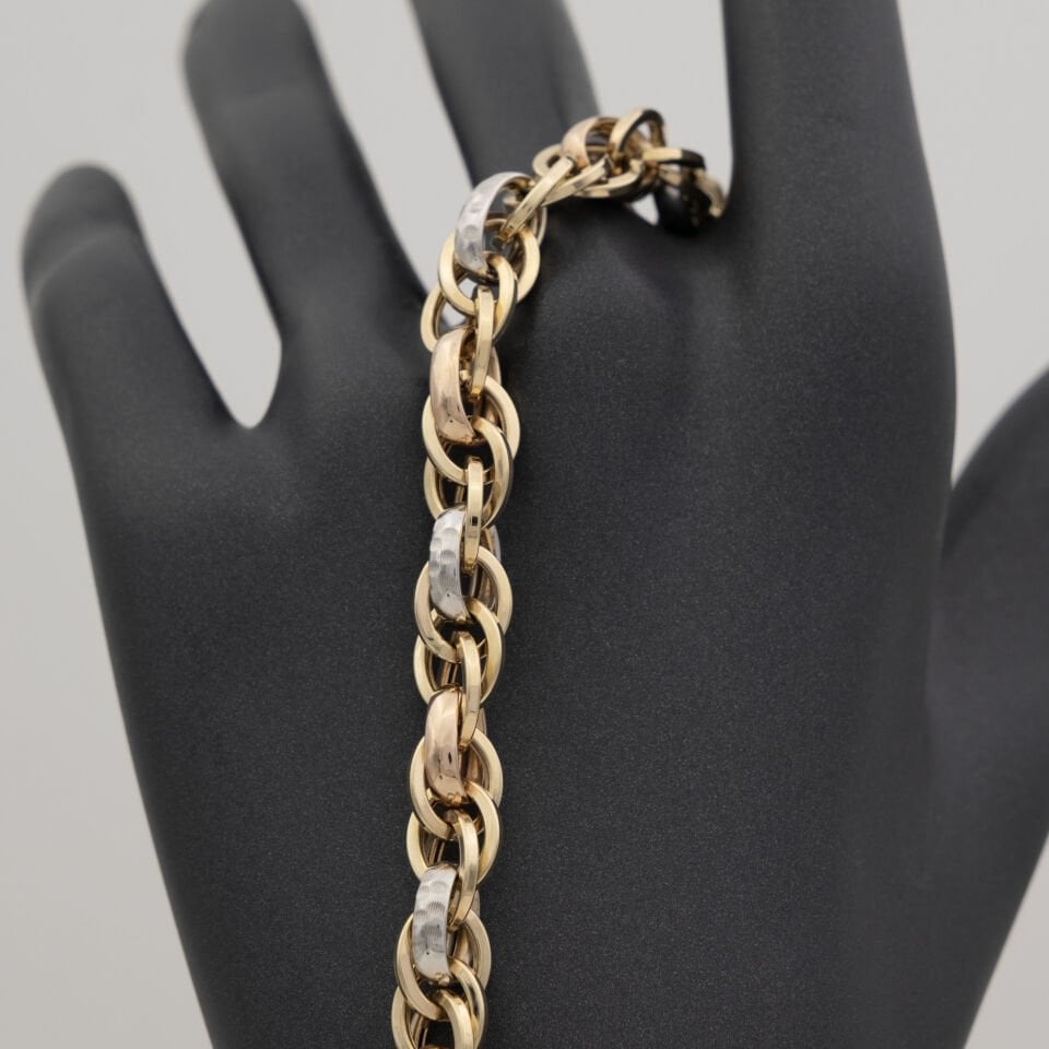 14 Ayar Desenli Altın Bileklik