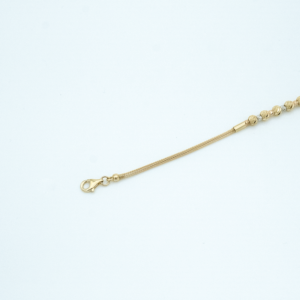 14 Ayar Dorika Sıralı Örgü Zincir Altın Bileklik