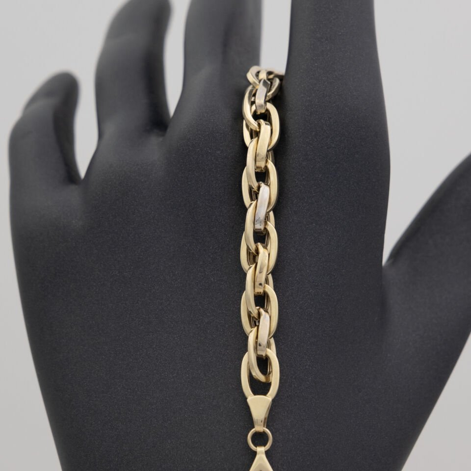 14 Ayar Çapraz Detaylı Altın Bileklik