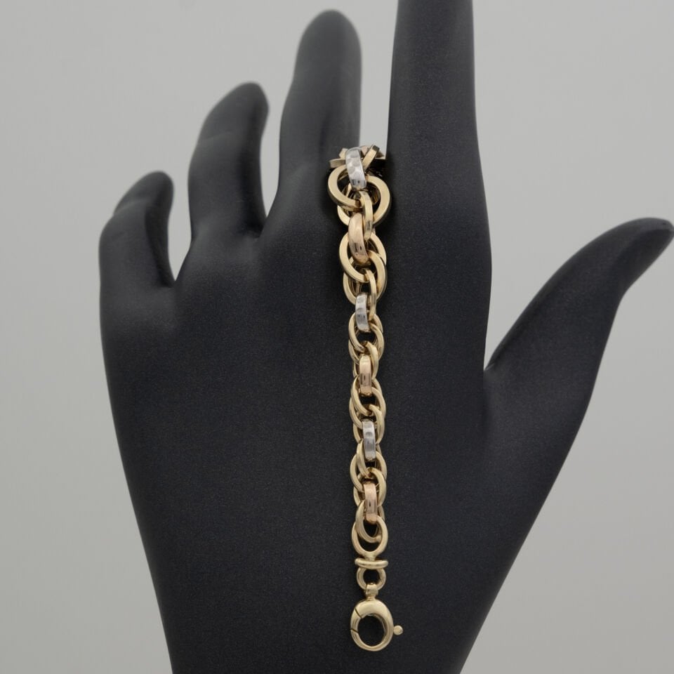 14 Ayar Renkli Detaylı Altın Bileklik