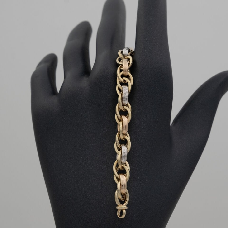 14 Ayar Renkli Detaylı Altın Bileklik