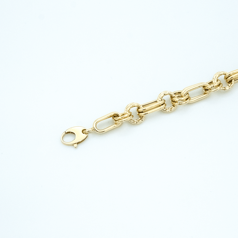 14 Ayar Çift Ataçlı Zincir Altın Bileklik