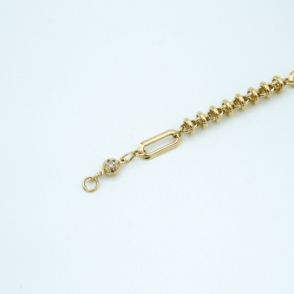 14 Ayar Top Detaylı Zincir Altın Bileklik