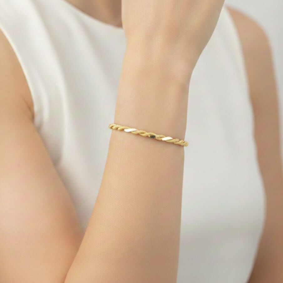 14 Ayar Kalemli İkili Burgu Bilezik - Vade Farksız 3 Taksit