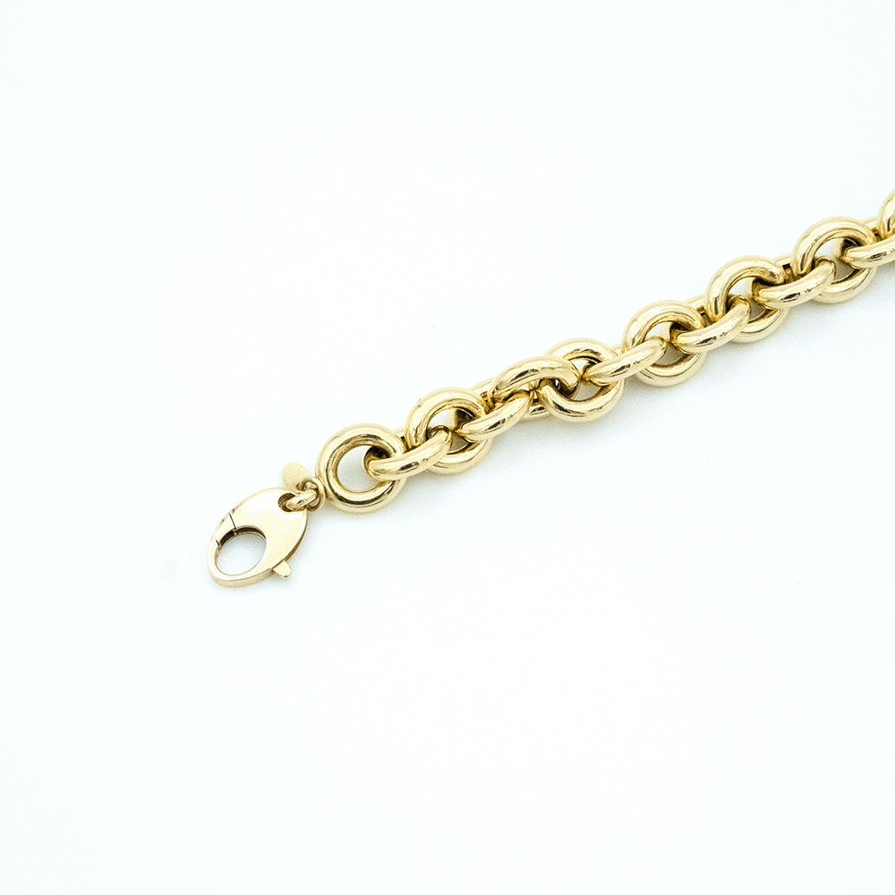 14 Ayar Daire Sıralı Zincirli Altın Bileklik