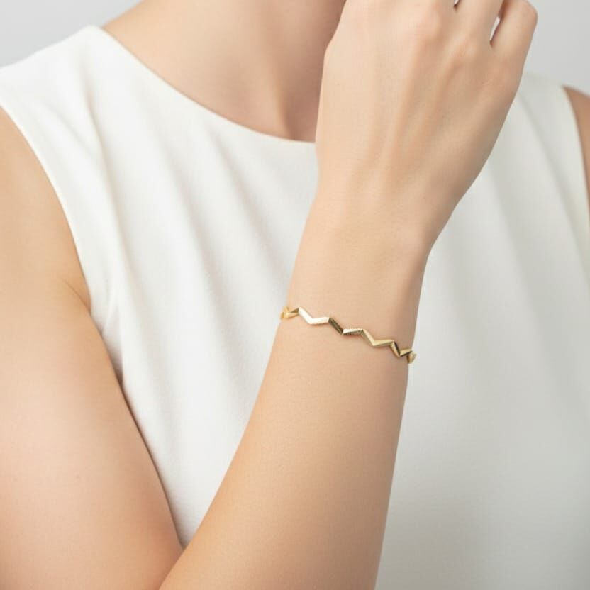 14 Ayar Ajda Zikzak Model Altın Bilezik - Vade Farksız 3 Taksit