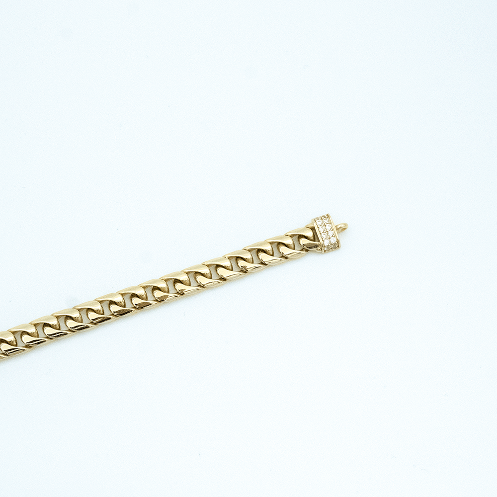 14 Ayar A Harfli Gurmet Zincirli Altın Bileklik