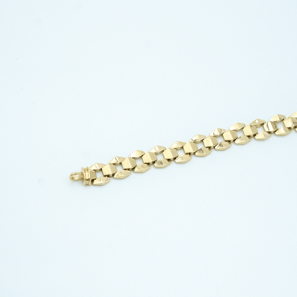 14 Ayar Boşluklu Kesim Zincirli Altın Bileklik
