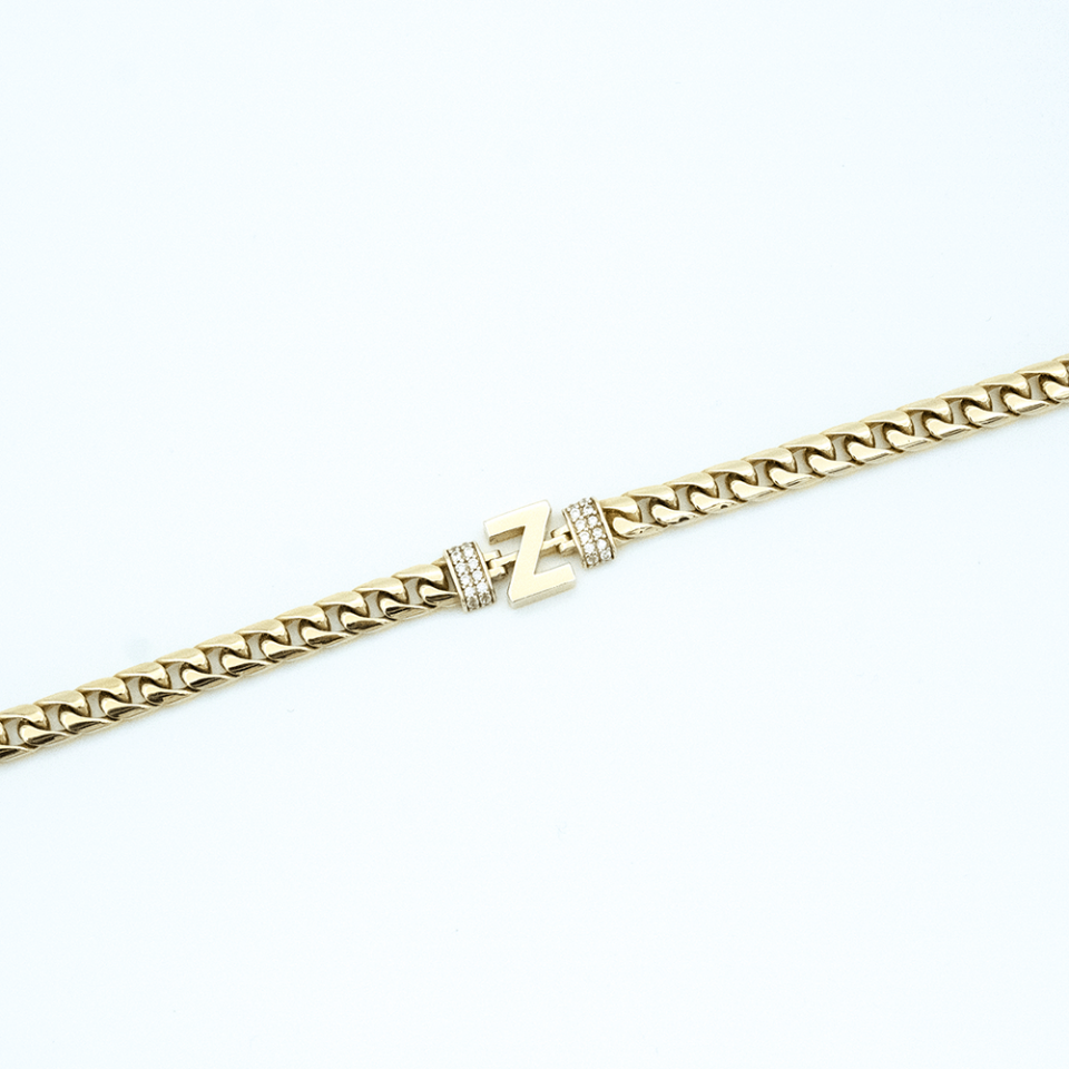 14 Ayar Z Harfli Gurmet Zincir Altın Bileklik