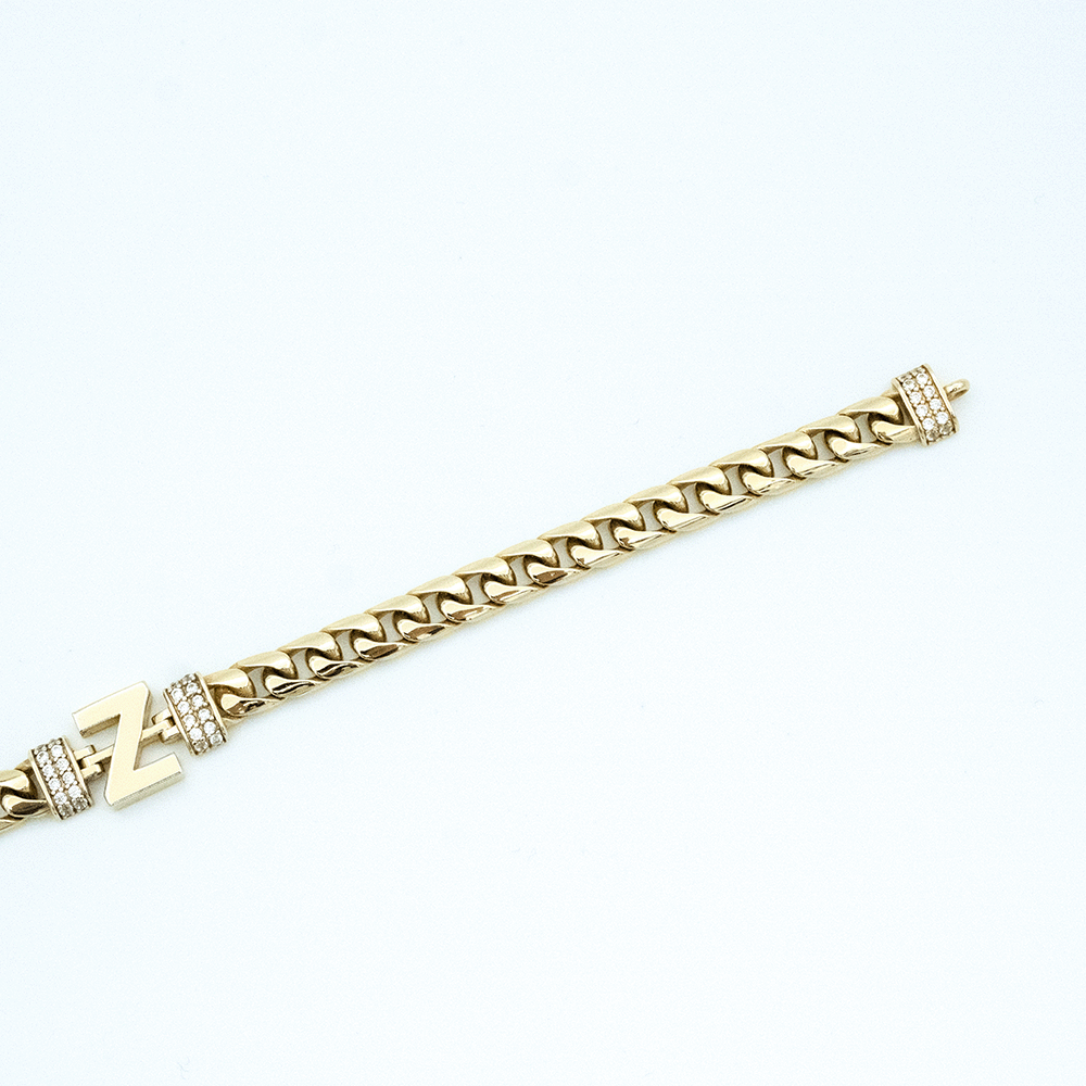 14 Ayar Z Harfli Gurmet Zincir Altın Bileklik
