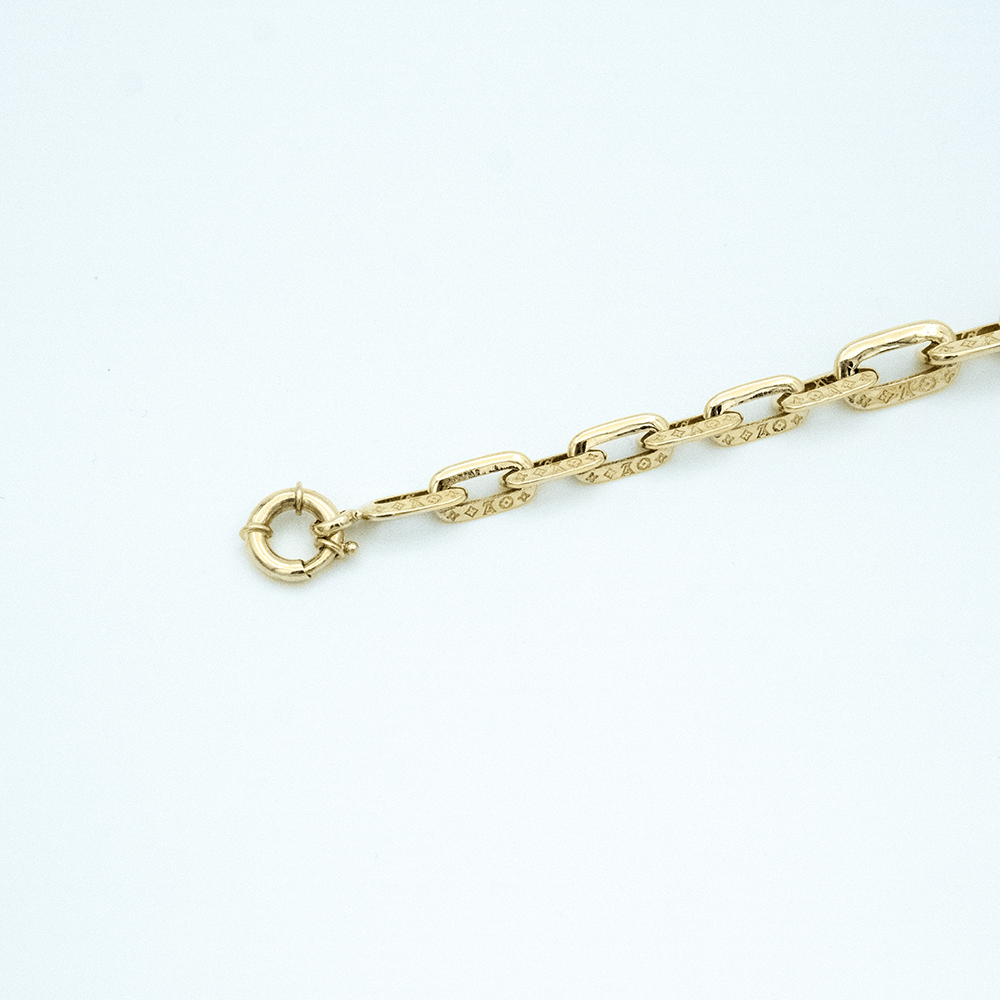 14 Ayar Desenli Zincirli Altın Bileklik