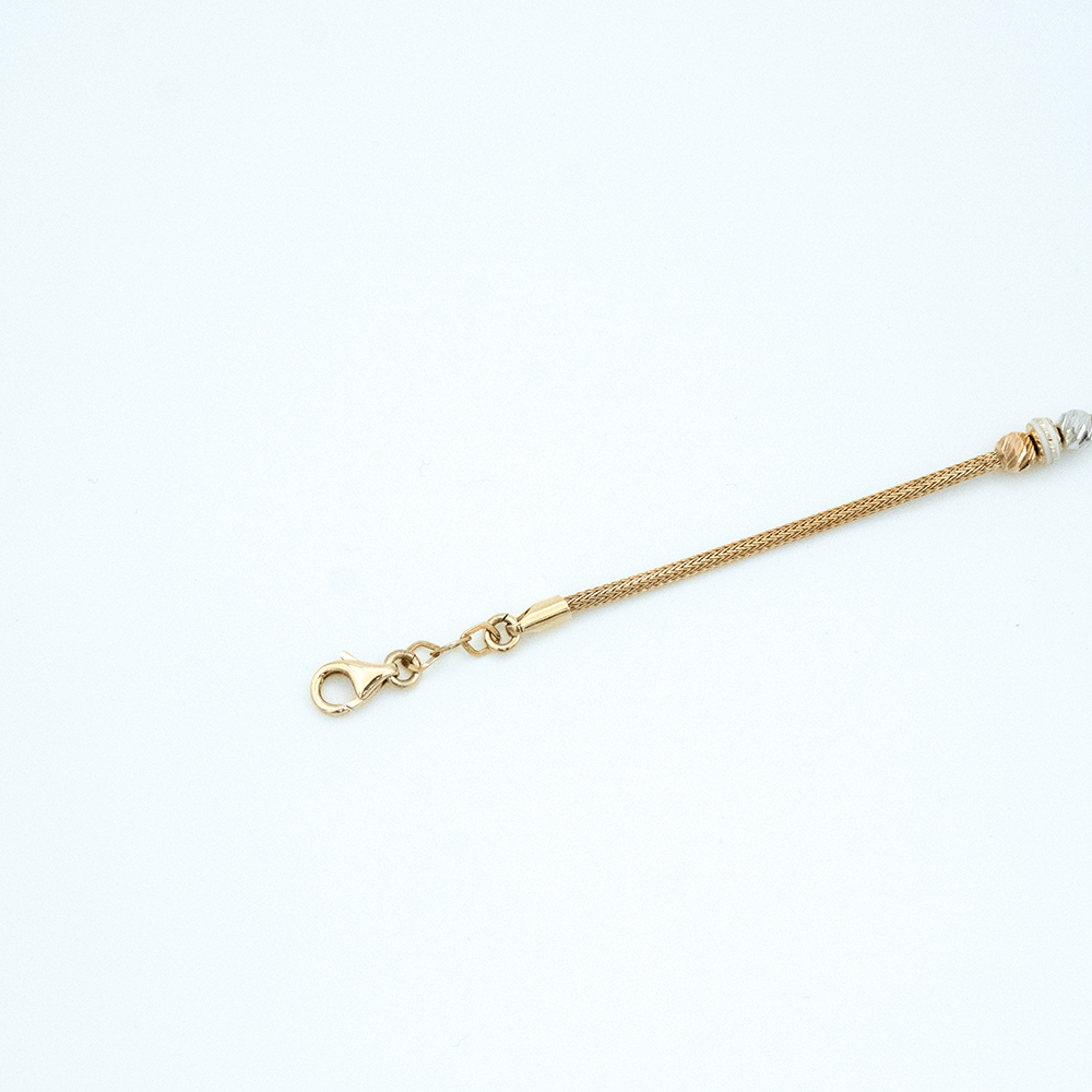 14 Ayar Toplu Detaylı Örgü Zincirli Altın Bileklik