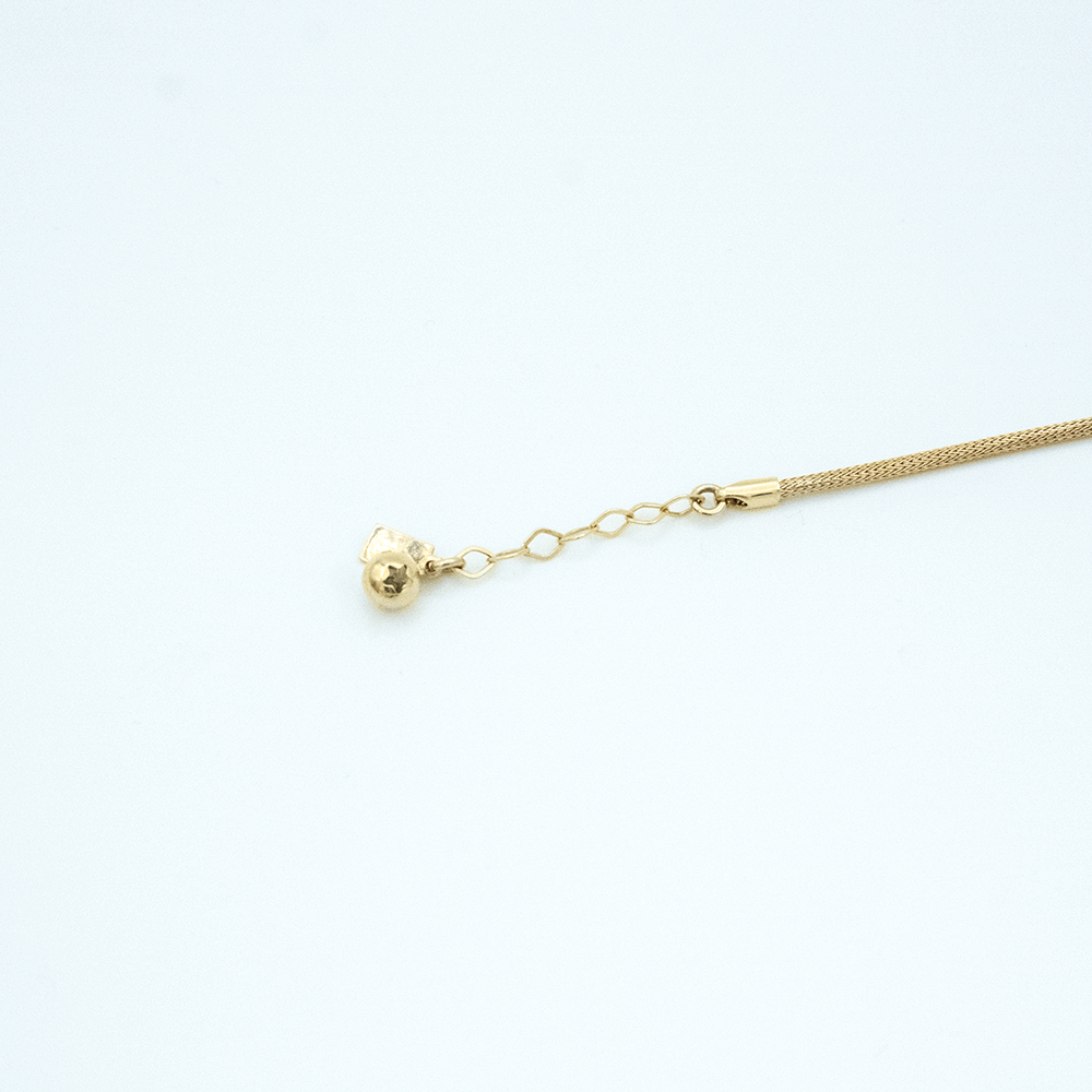 14 Ayar Örgü Zincirli Oval Toplu Altın Bileklik