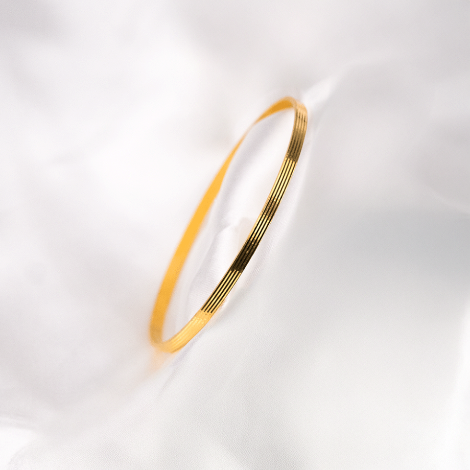 22 Ayar Dikey Çizgili Kibrit Çöpü Gold Altın Bilezik 25 Gr