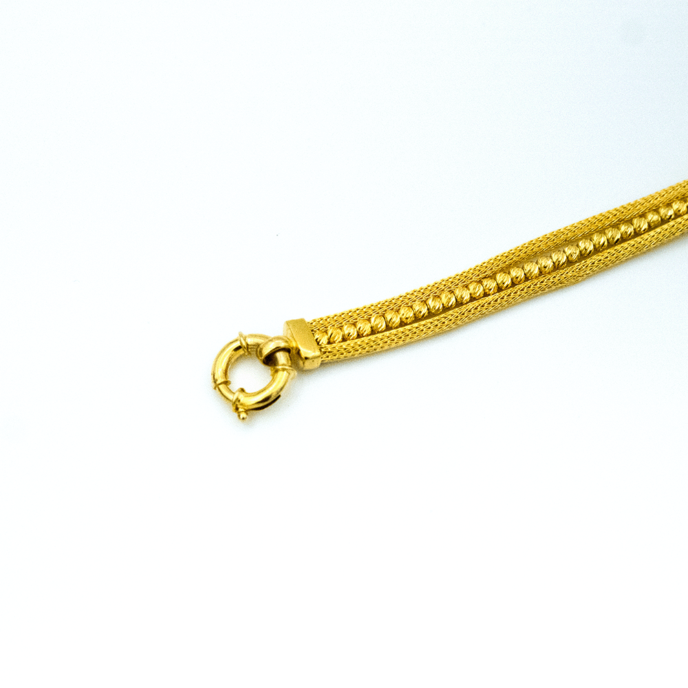 14 Ayar Parlayan Çizgi Altın Bileklik