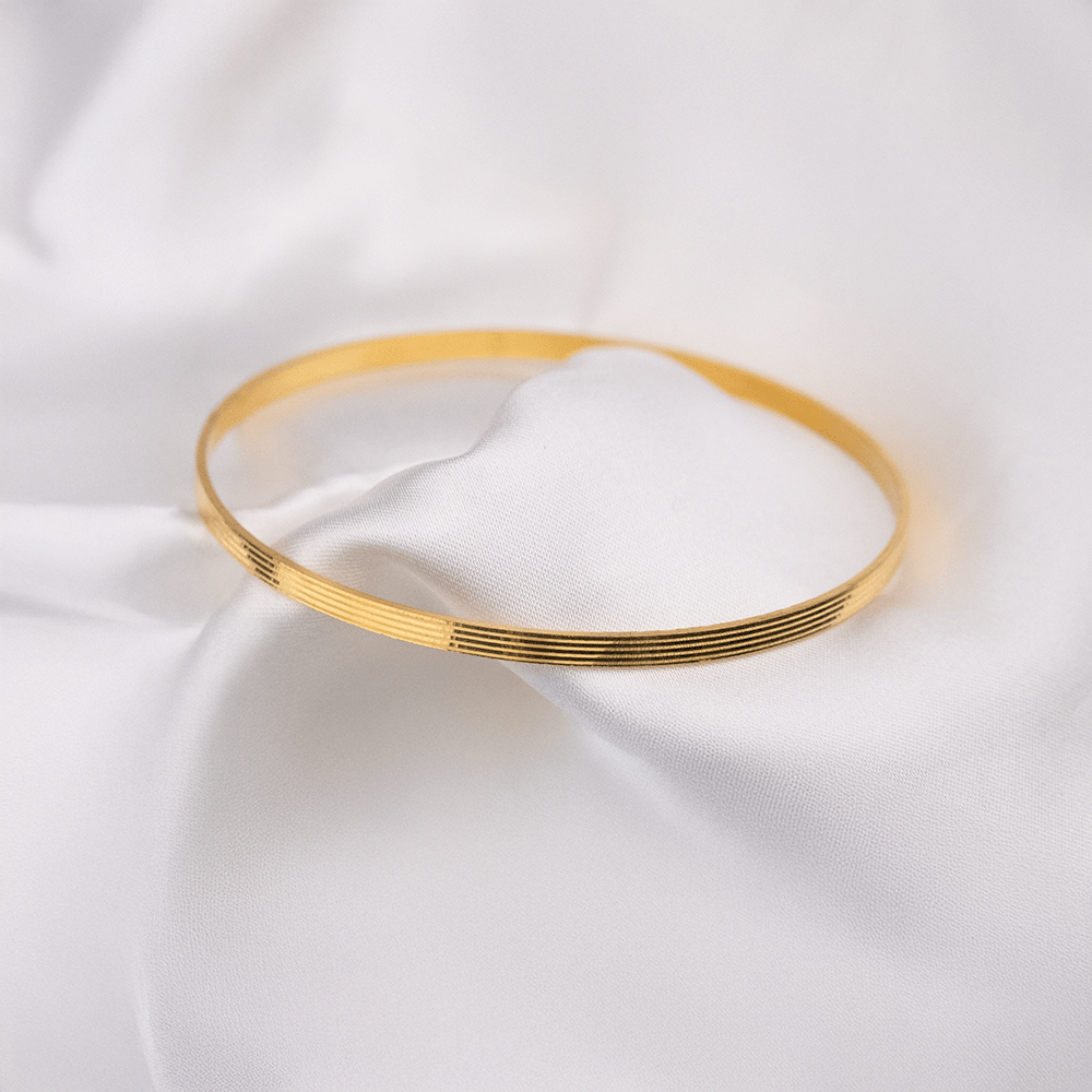 22 Ayar Dikey Çizgili Kibrit Çöpü Gold Altın Bilezik 30 Gr