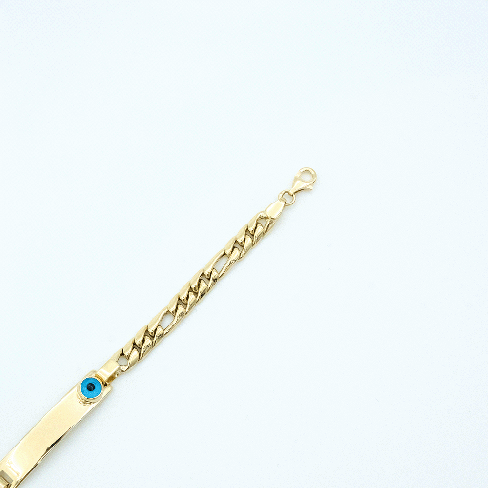 14 Ayar Nazar Boncuklu Gurmet Zincirli Altın Künye