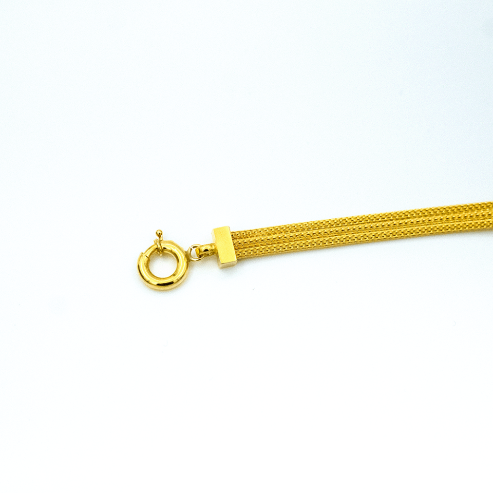 14 Ayar Parlak Detaylı Altın Bileklik