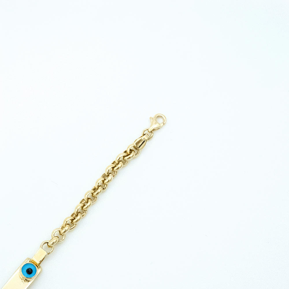 14 Ayar Nazar Boncuklu Zincir Altın Künye