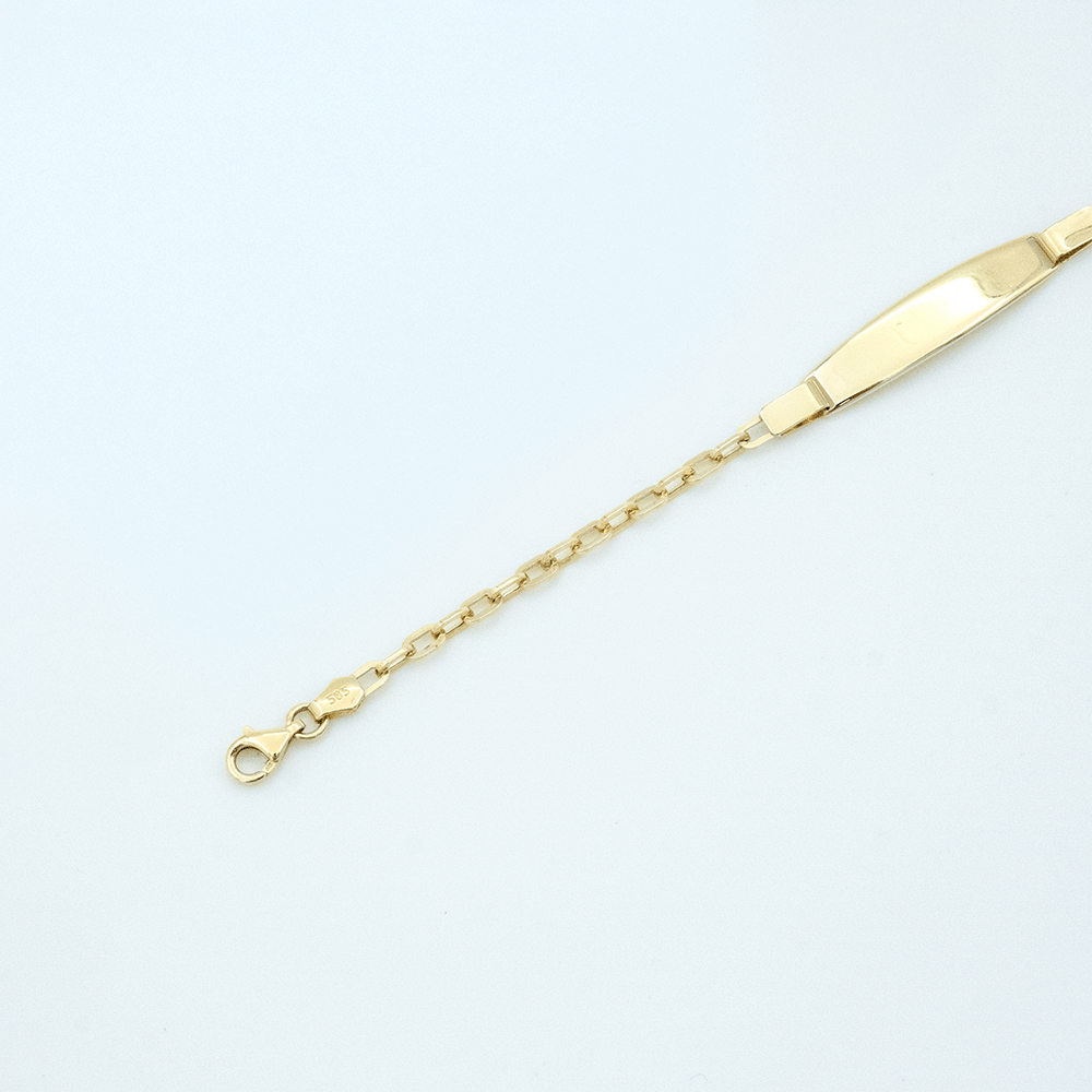 14 Ayar Ataç Zincirli Detaylı Altın Künye