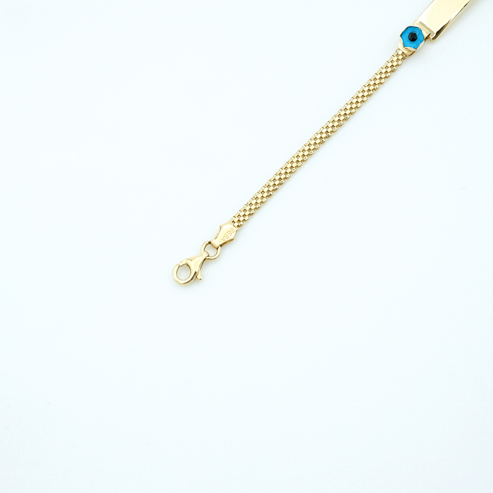 14 Ayar Nazar Boncuklu Zincirli Altın Künye