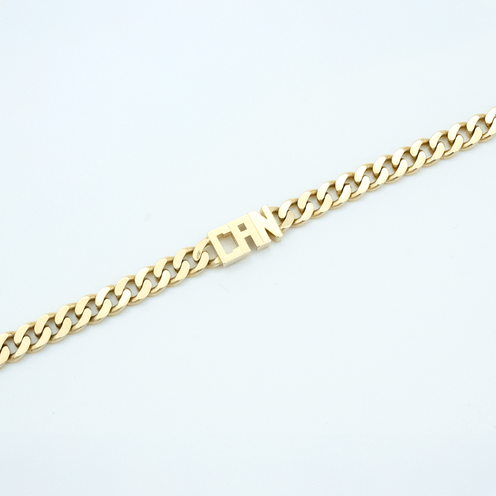 14 Ayar Can Yazılı Gurmet Altın Bileklik