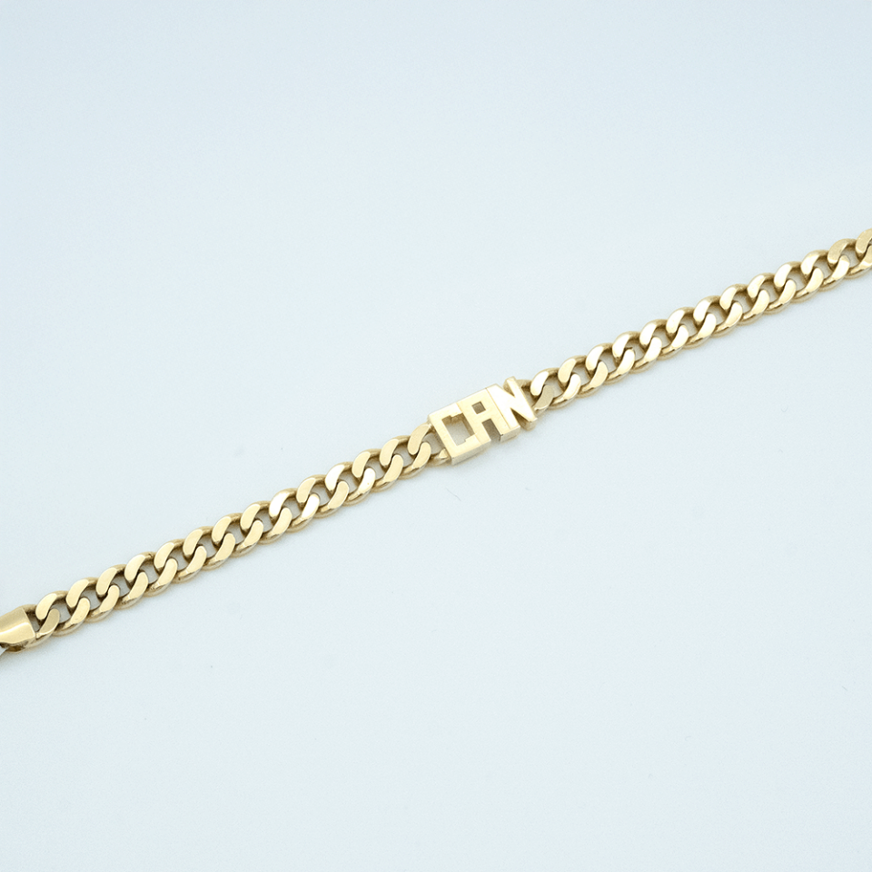 14 Ayar Can Yazılı Gurmet Altın Bileklik