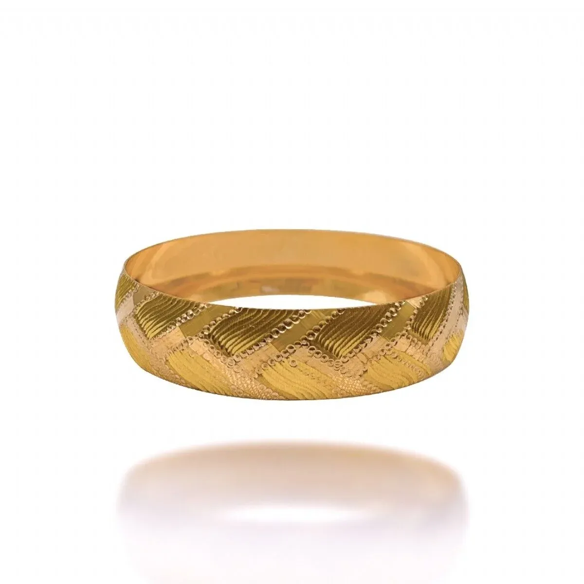 22 Ayar Çapraz Noktalı Ortası Çizgili Mega Gold Altın Bilezik 40 Gr
