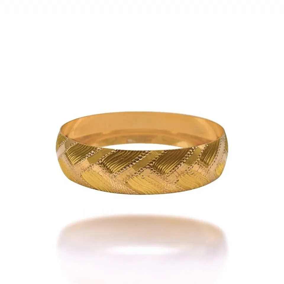 22 Ayar Çapraz Noktalı Ortası Çizgili Mega Gold Altın Bilezik 40 Gr