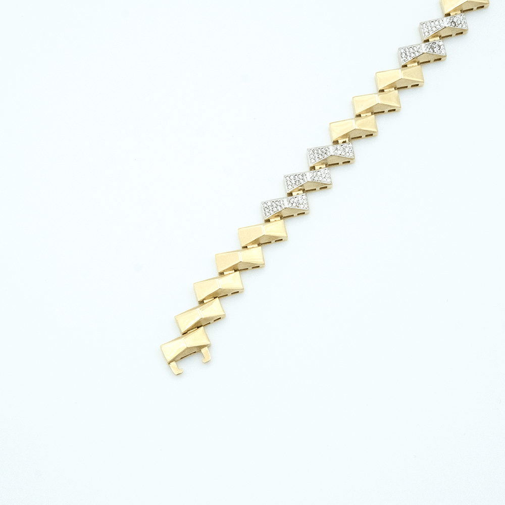 14 Ayar Piramit Zincirli Altın Bileklik