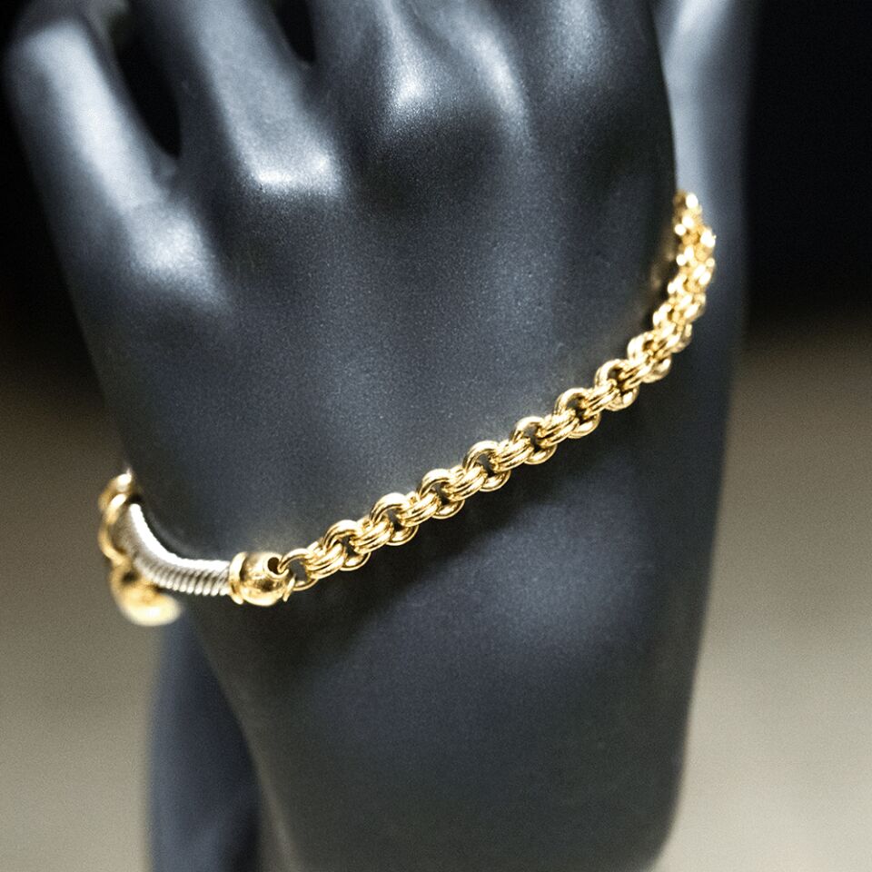 14 Ayar Kalp Detaylı Altın Bileklik