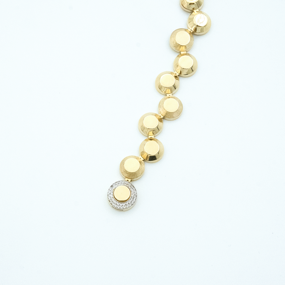 14 Ayar Yuvarlak Sıralı Altın Bileklik