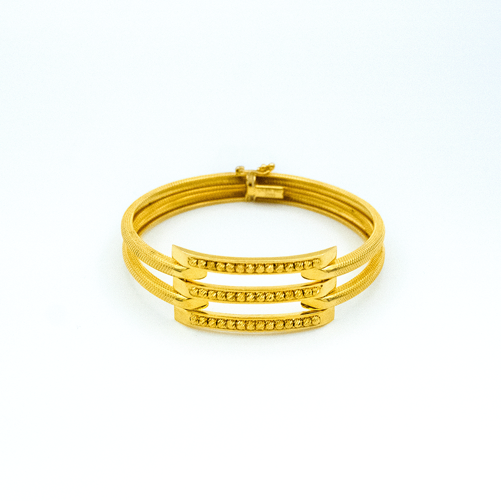 14 Ayar Işıltılı Yansıma Kelepçe Altın Bileklik